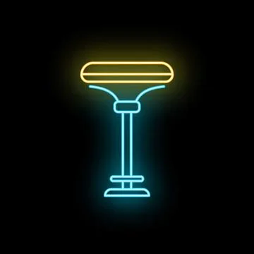 Bar stool neon glowing line icon Stock Illustration