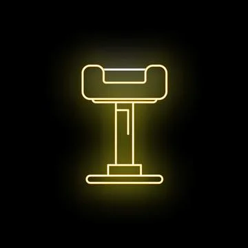 Bar stool neon icon glowing in yellow light Illustrazione stock