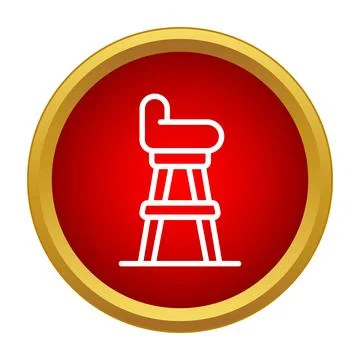 Bar stool or high chair line icon Illustrazione stock