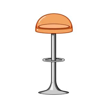 Bar stool providing comfortable seating at a kitchen counter or restaurant Stock Illustration