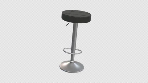 Bar Stool Rotating on a Transparent Background. Seamless Loop. 4K Stock Footage 305379642