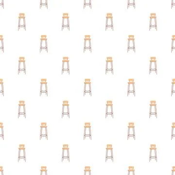 Bar stool seamless pattern on white background Stock Illustration