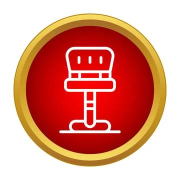 Bar stool seat icon in red circle Illustrazione stock