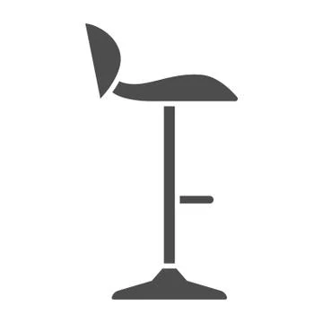 Bar stool solid icon, Bartenders Day concept, Furniture sign on white background Illustrazione stock