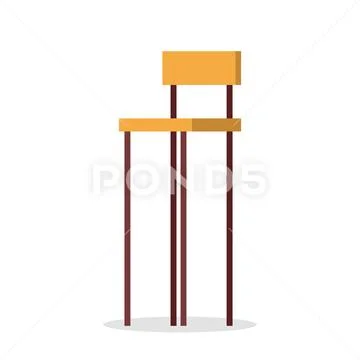 Bar stool. Tall chair for cafe and cafeteria. Modern furniture Stock Illustration