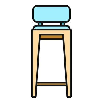Bar stool vector flat color icon illustration Stock Illustration