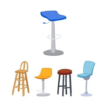 Bar stools collection featuring modern and traditional designs Stock Illustration