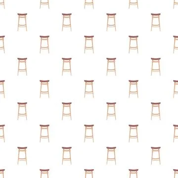 Bar stools forming a seamless pattern on white background Stock Illustration
