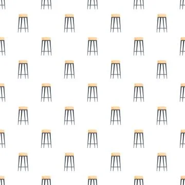 Bar stools furniture seamless pattern background design Stock Illustration