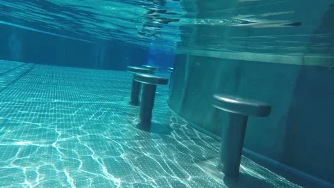 Bar stools in the pool. Video stock 135791062