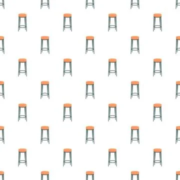 Bar stools repeating pattern on white background Illustrazione stock