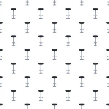 Bar stools seamless pattern on white background Stock Illustration