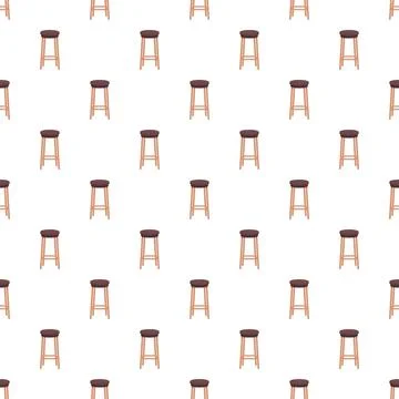 Bar stools seamless pattern on white background Stock Illustration