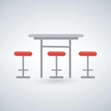 Bar Table And Chairs Stock Illustration