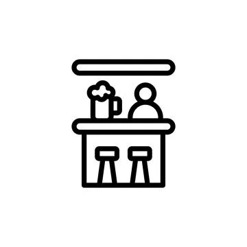 Bar table, beer icon. Simple line, outline vector elements of international beer Illustrazione stock