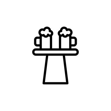 Bar table, beer icon. Simple line, outline vector elements of international beer Illustrazione stock