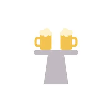 Bar table, beer icon. Simple color vector elements of international beer day Stockillustratie