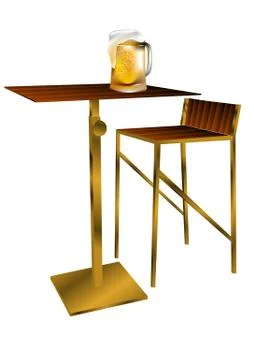 Bar table with beer Stock Illustration