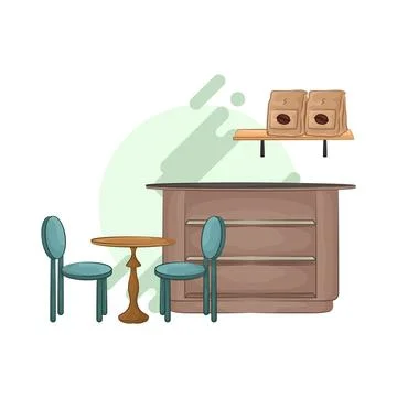 Bar Table Illustration Illustrazione stock