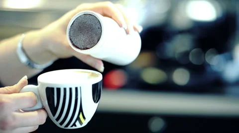 Bar tender making cappuccino Stock Footage 1078440