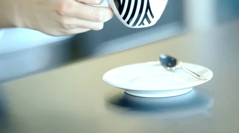 Bar tender serving coffee Stock Footage 1078448