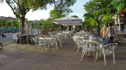 Bar Terrace On The Promenade Vídeo Stock 70585370
