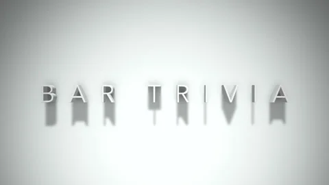 Bar trivia 3D title animation with shadows on a white background Stock Footage 297099860