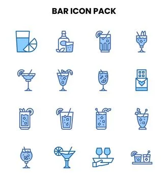 Bar Two Colour Scalable Icons Pack Illustrazione stock