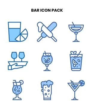 Bar Two Colour UI Icons Pack Stock Illustration