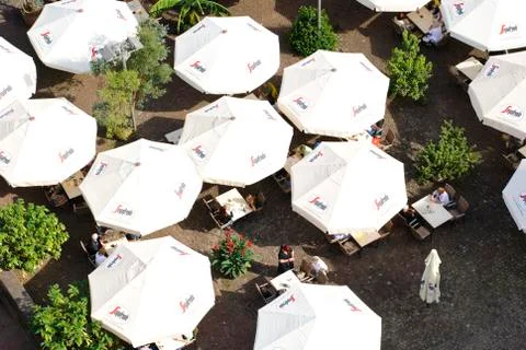 Bar with umbrellas Stock Photos