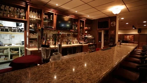 Bar at upscale restaurant Видео 108480468