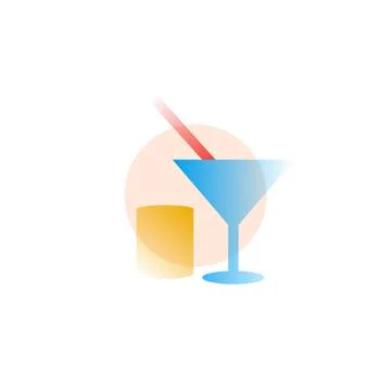 Bar. Vector icon in gradient style. Editable illustration Stock Illustration