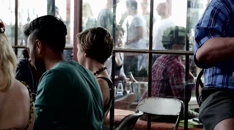 Bar very busy close Stock Footage 54996525