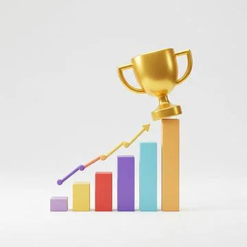 Bar-Win-Trophy-Visibly-Growing-Graph-Market-3 Stock Illustration