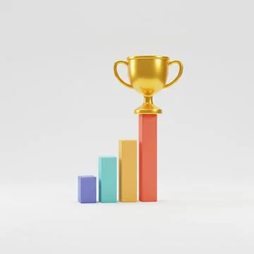 Bar-Win-Trophy-Visibly-Growing-Graph-Market-2 Stock Illustration