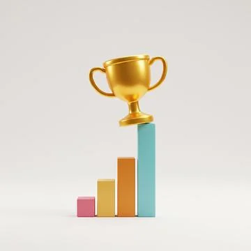 Bar-Win-Trophy-Visibly-Growing-Graph-Market-1 Stock Illustration