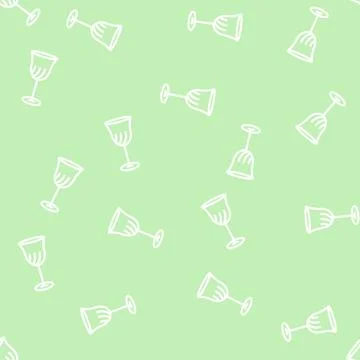 Bar wine glass line vector seamless pattern 스톡 일러스트
