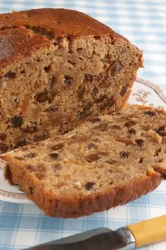 Bara Brith fruit loaf Stock Photos