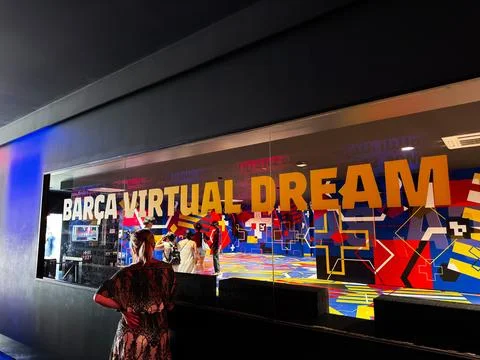 Bara Virtual Dream interactive experience with colorful digital art and vis.. Stock Photos
