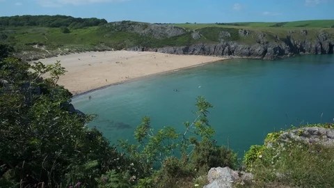 Barafundle Bay Pembrokeshire 库存影片 113675629