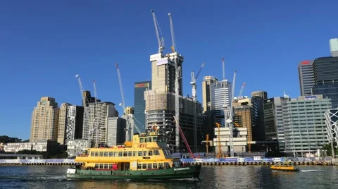 Barangaroo construction site, Darling Harbour in 4k Stock Footage 55019993