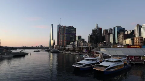 Barangaroo Skyline at Sunset Stock Footage 249264807