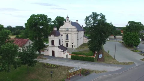 Baranów, aerial view Stock Footage 85614101