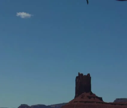 Barb wire and Monument Valley rocks Stock Footage 21663511