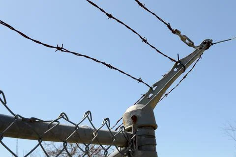 Barb Wire Fence Stock Photos