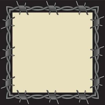 Barb Wire Frame Stock Illustration