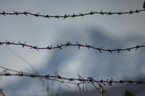 Barb wire Mountains Stock Photos