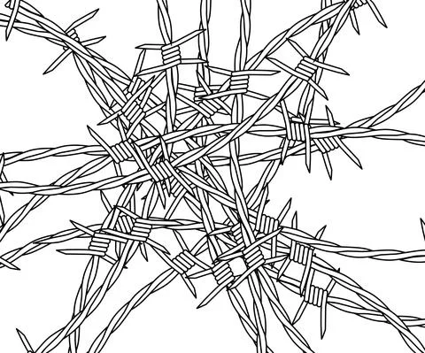 Barb Wire Tangle Stock Illustration