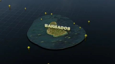 Barbados 3D Map With Animation Stock Footage 302194407