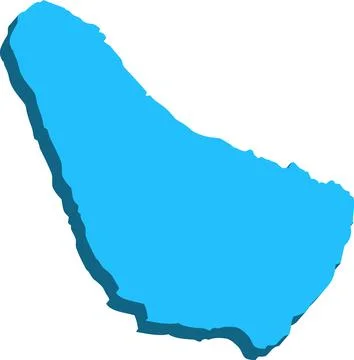 Barbados- 3D map country Stock Illustration